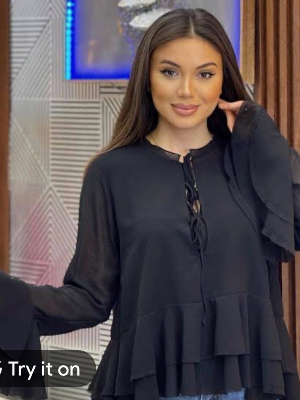Zara Black sheer top size XL brand new